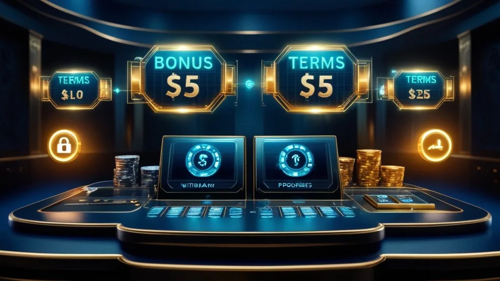 Auszahlungsbereich mit Bonusregeln und dunkler Casino-Atmosphäre
